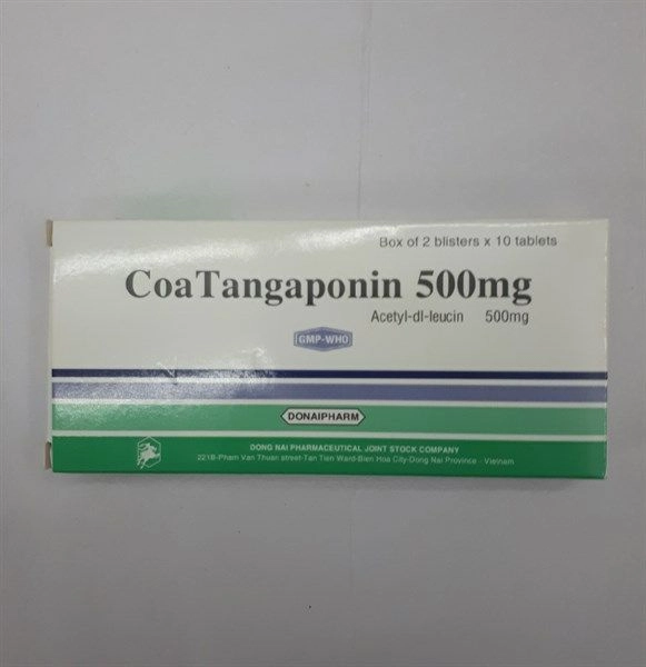 Thuốc điều trị chóng mặt Coatangaponin 500 mg hộp 2 vỉ x 10 viên nén