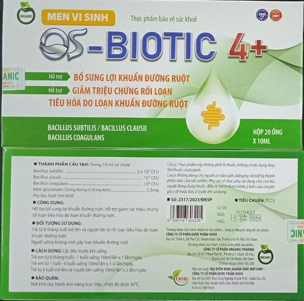 Men vi sinh OS - BIOTIC 4 + hộp 20 ống x 10ml