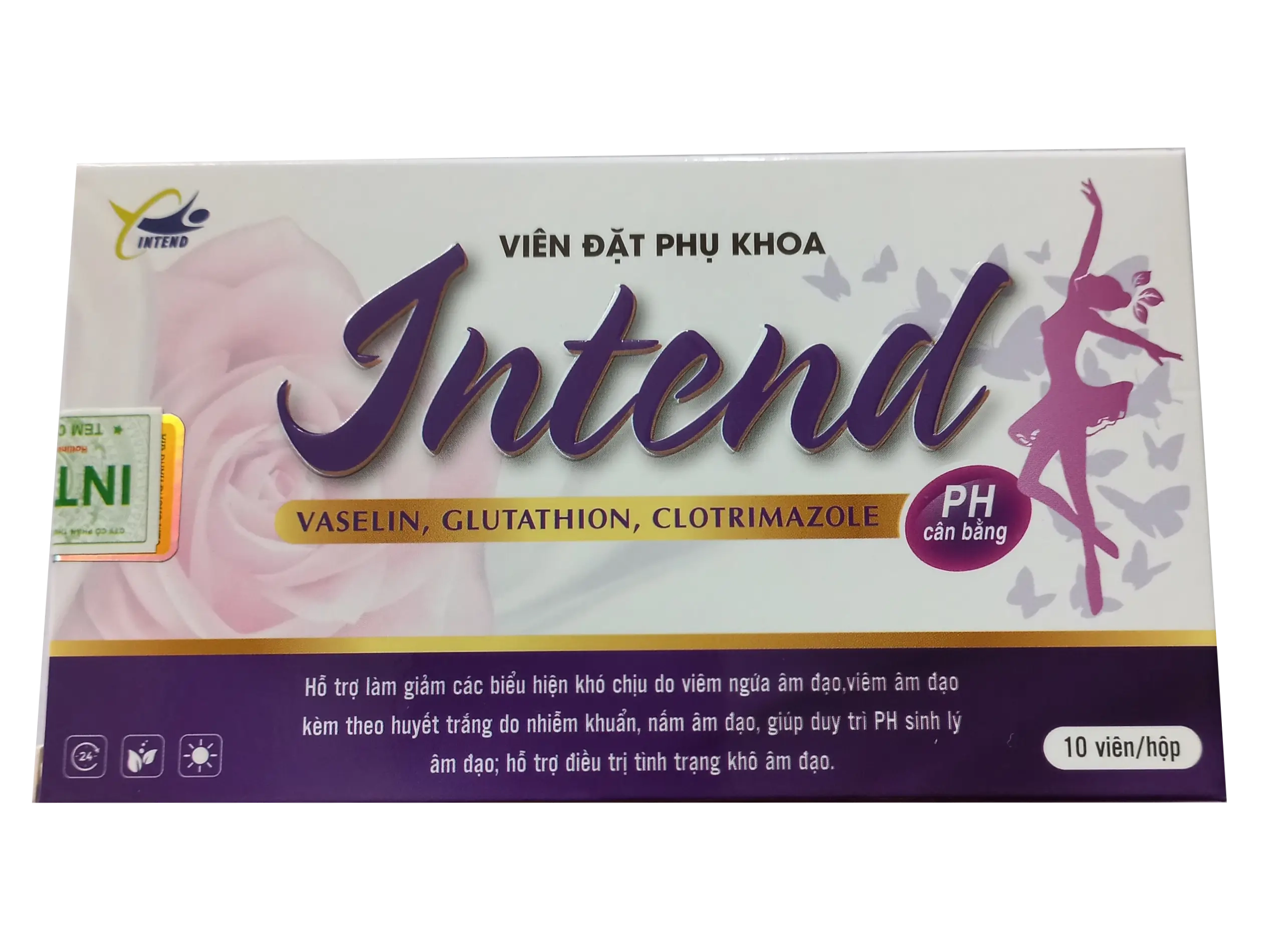 Viên đặt phụ khoa INTEND hộp 1 vỉ x 10 viên