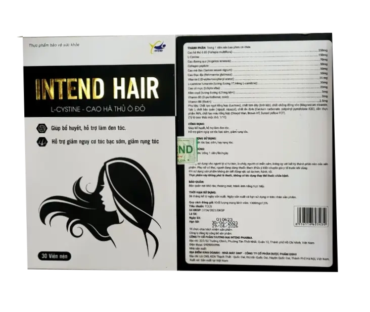 Viên uống đen tóc INTEND HAIR hộp 30 viên