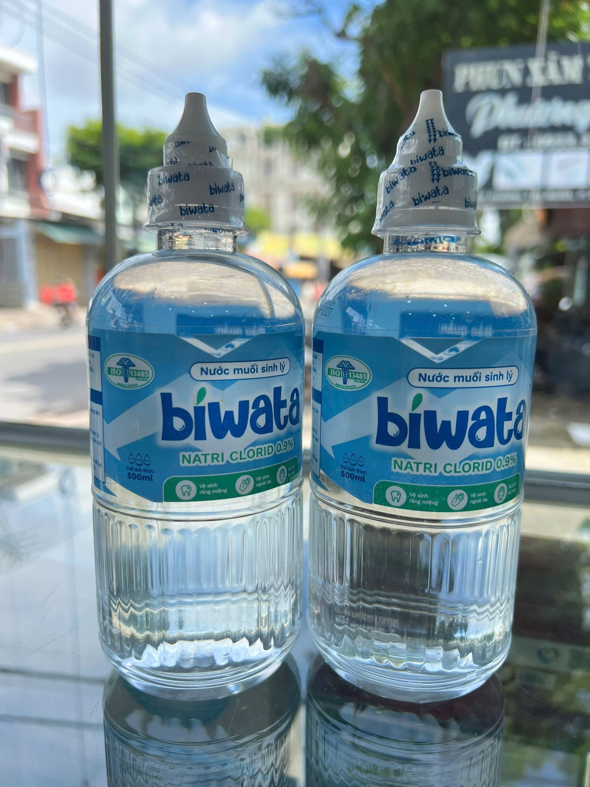 Nước muối sinh lý  Biwata natri clorid 0.9% chai 500ml