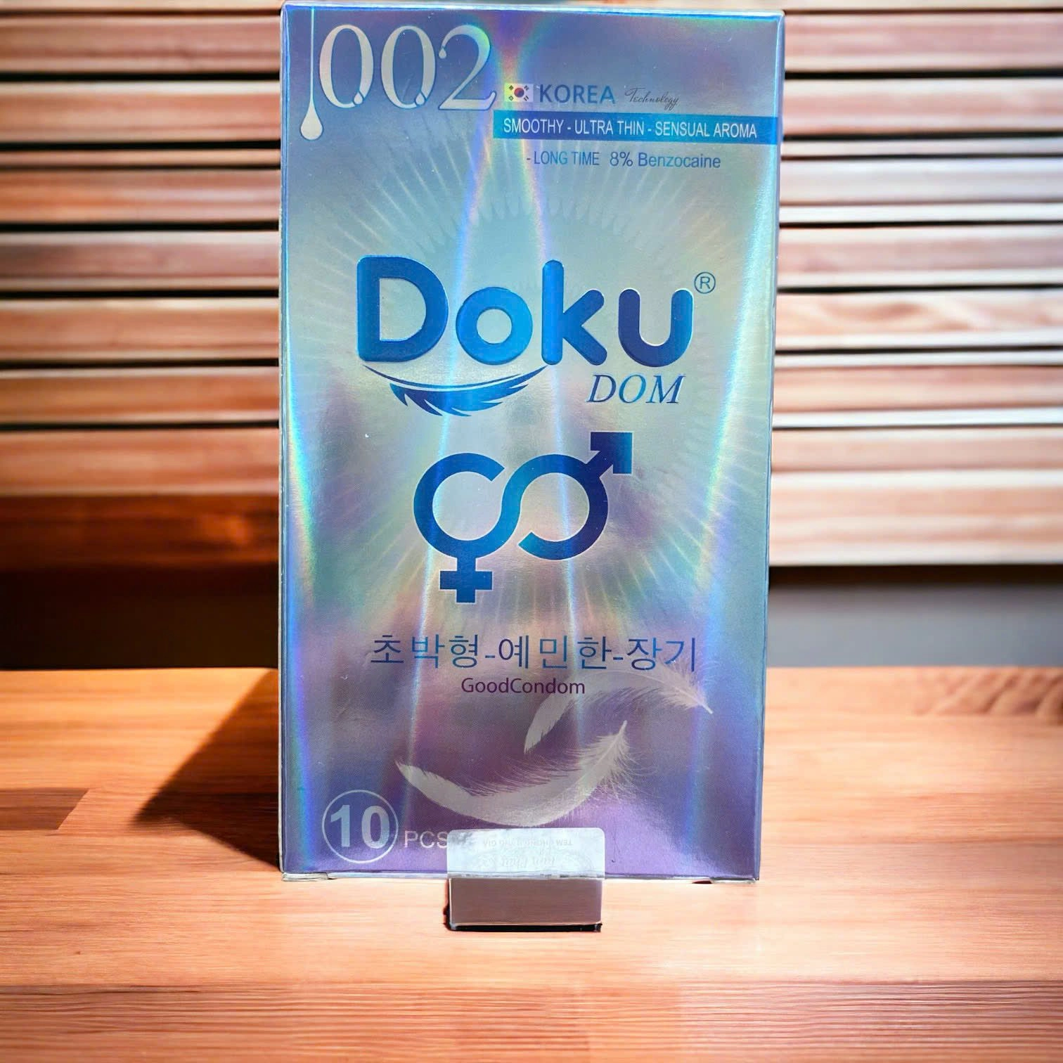 Bao cao su Doku Dom 002 long time 8% benzocain  hộp 10 cái