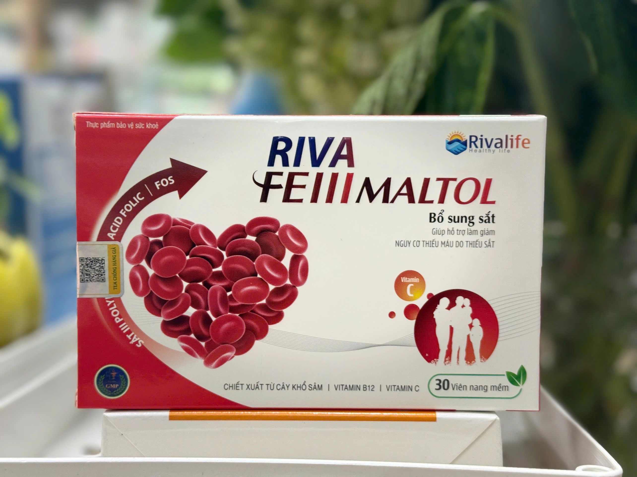 Bổ sung sắt Riva Feiii Maltol hộp 30 viên
