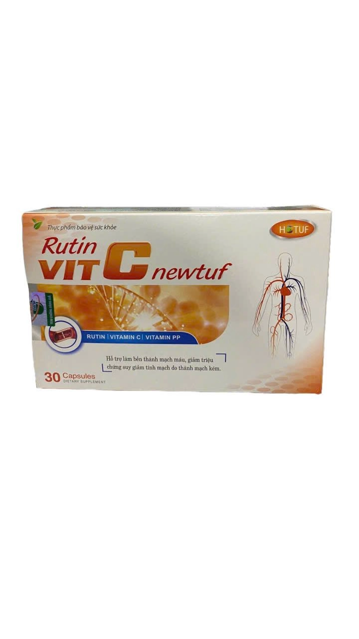 Hỗ trợ tăng cường sức bền thành mạch Rutin vitC newtuf hộp 30 viên