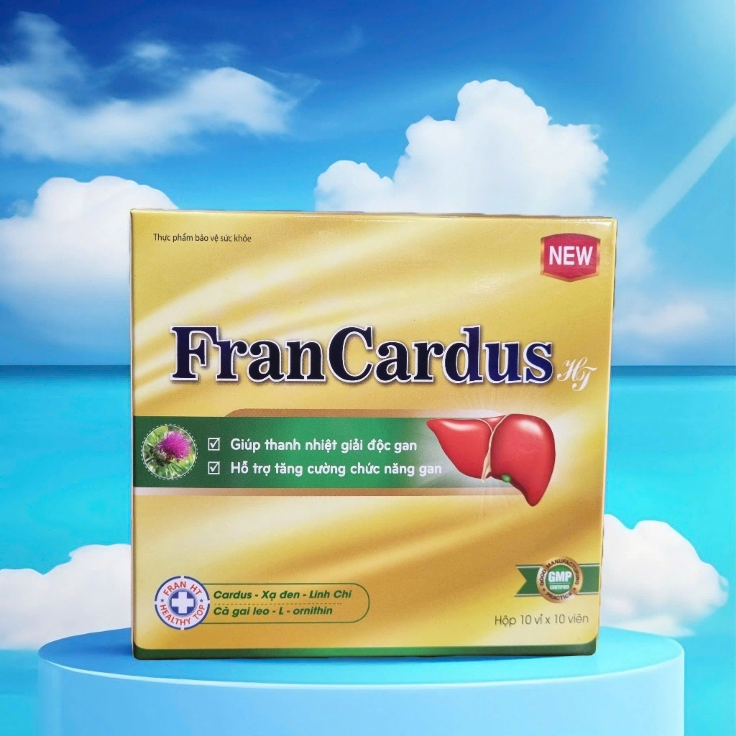 Viên uống giúp thanh nhiệt, giải độc gan FranCardus HT hộp 10 vỉ x 10 viên