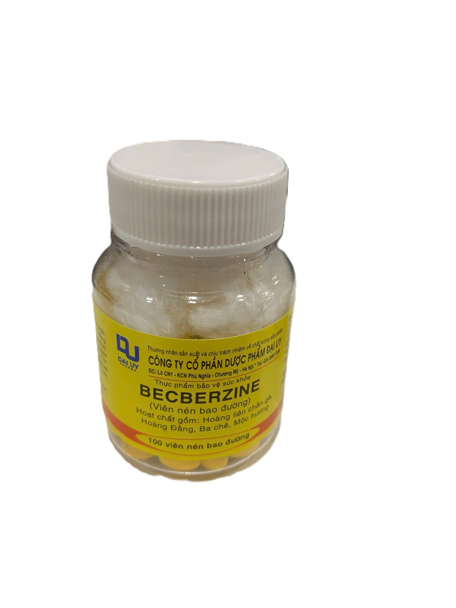 Viên uống hỗ trợ tiêu chảy BECBERZINE (Đại Uy) lọ 100 viên