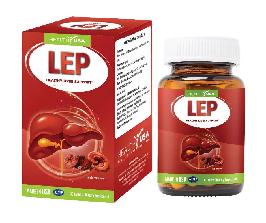 Hỗ trợ mát gan, giải độc gan LEP Healthy USA hộp 1 lọ x 30 viên