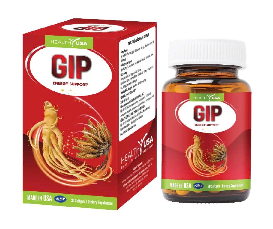 Hỗ trợ tăng cường sức đề kháng GIP HEALTHY USA hộp 1 lọ x 30 viên