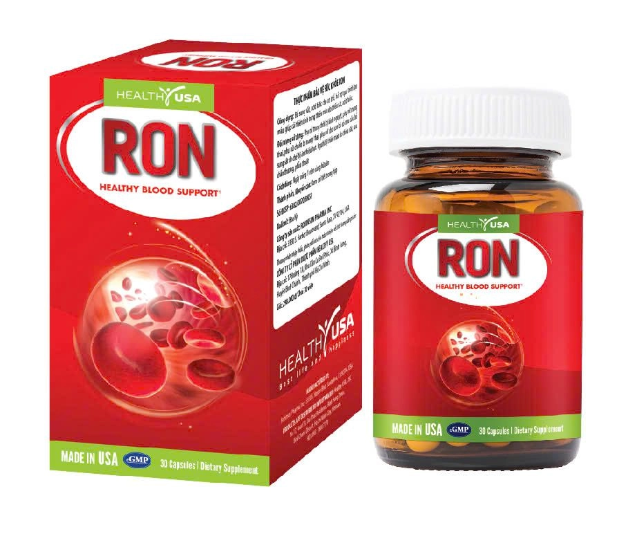 Bổ sung sắt, hỗ trợ tạo máu RON Healthy USA hộp 1 lọ 30 viên