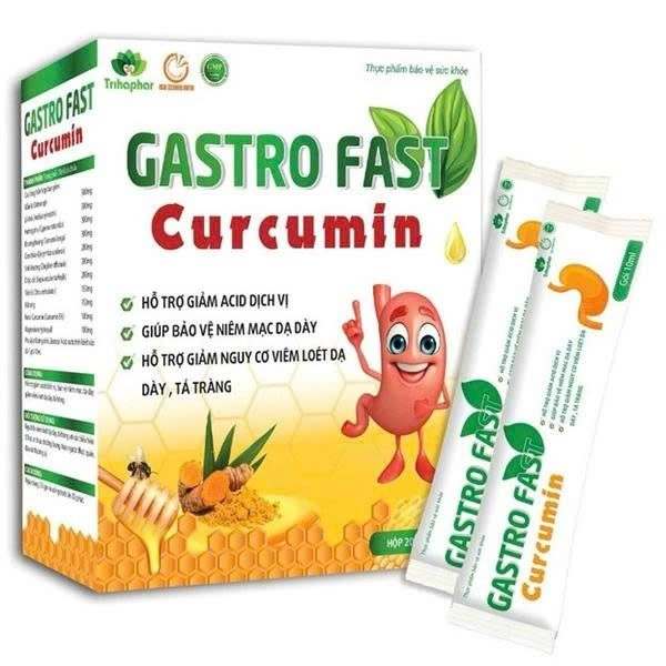 Hỗ trợ giảm acid dịch vị GASTRO FAST Curcumin Tradiphar hộp 20 gói x 10ml
